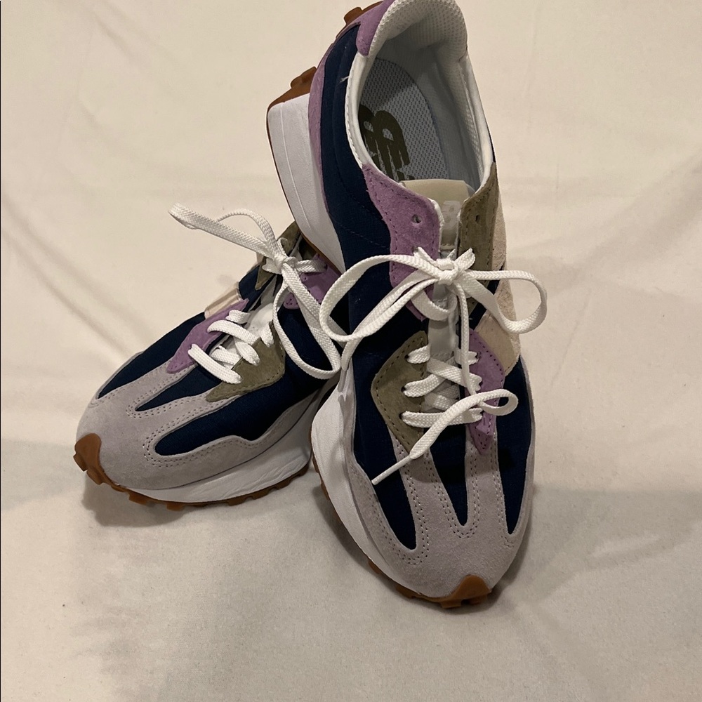 New Balance 327 colorblock Indigo + Raw Amethyst Retro Sneakers Womens 9.5 new - Picture 10 of 12